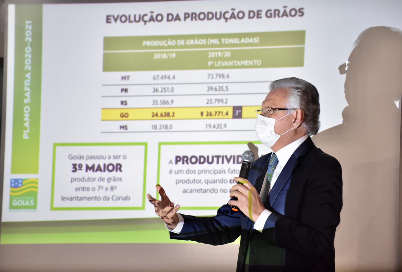 Lançado por Caiado, Plano Safra 2020/2021 vai injetar R$ 18 bilhões em Goiás