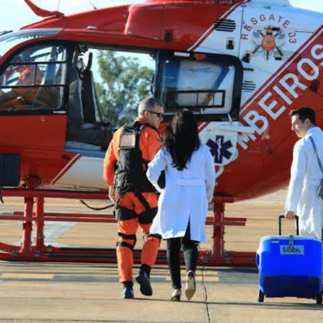 Coração vem de Goiânia para o DF em helicóptero dos Bombeiros