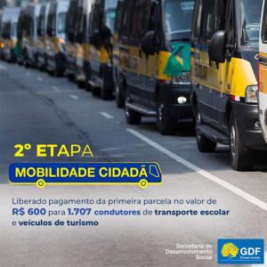 Pagamento do auxílio para condutores de transporte escolar e de turismo