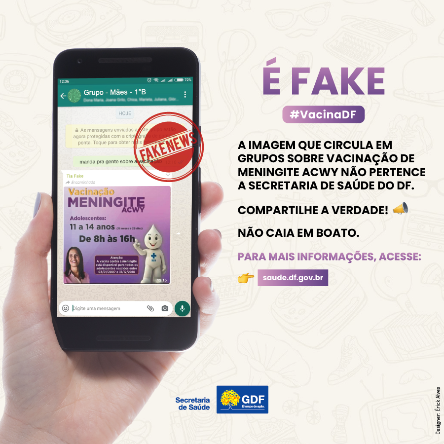 É falso o banner que circula em aplicativos de conversa sobre vacinação contra a mening