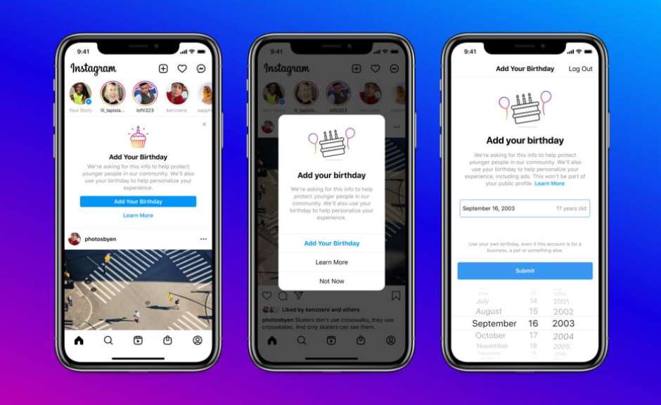 Instagram começa a exigir data de nascimento de todos os usuários
