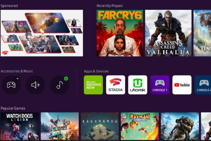 TVs da Samsung vão rodar jogos via streaming sem precisar de um console