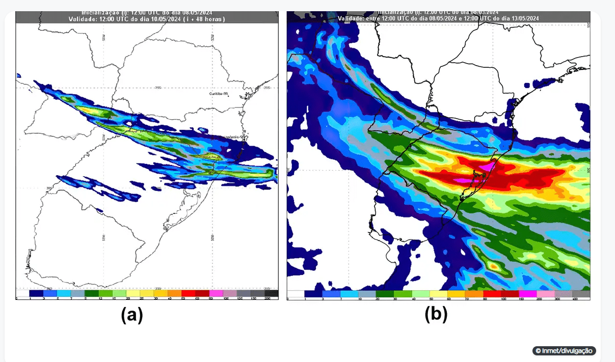 Inmet prevê chuvas fortes no Rio Grande do Sul a partir de sexta-feira