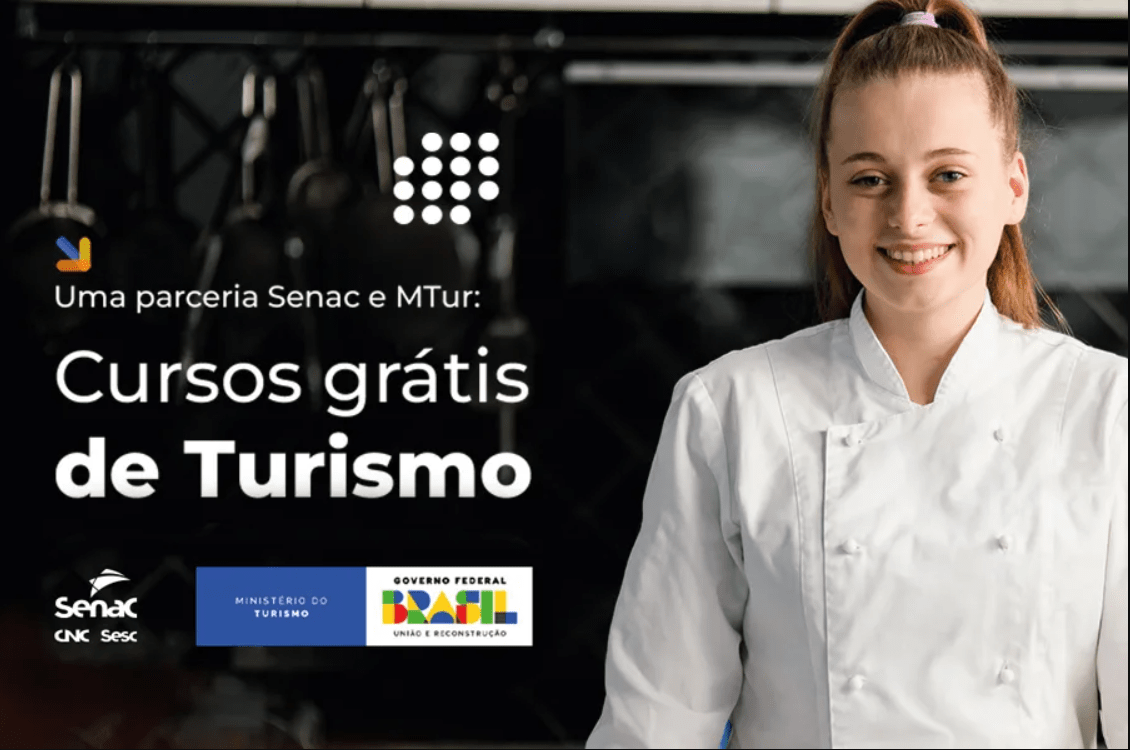 Senac e Ministério do Turismo oferecem 1,8 mil vagas em cursos gratuitos na área do turismo