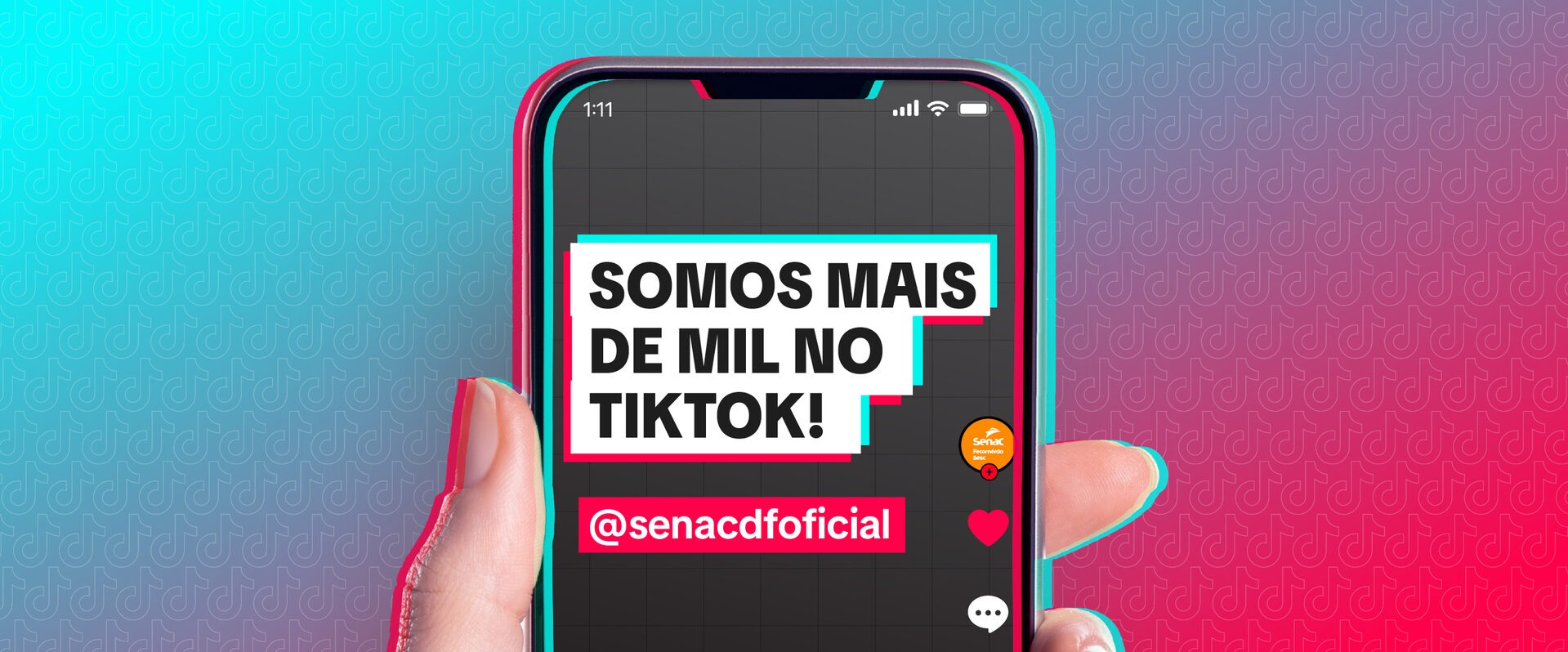 Com foco em educação profissional e carreira, TikTok do Senac-DF chega a mil seguidores