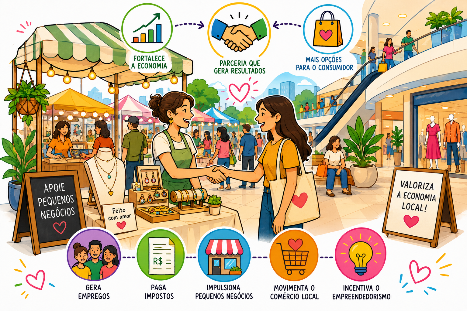 Feiras de empreendedorismo fortalecem a economia e impulsionam pequenos negócios sem prejudicar o comércio tradicional